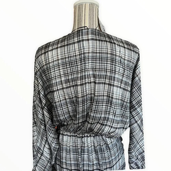 ZARA | Gray | PLAID SATIN EFFECT DRESS - Picture 10 of 13